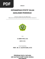 Download Kepemimpinan Efektif Dalam Manajemen Pendidikan by Benny Fitra SN101624090 doc pdf
