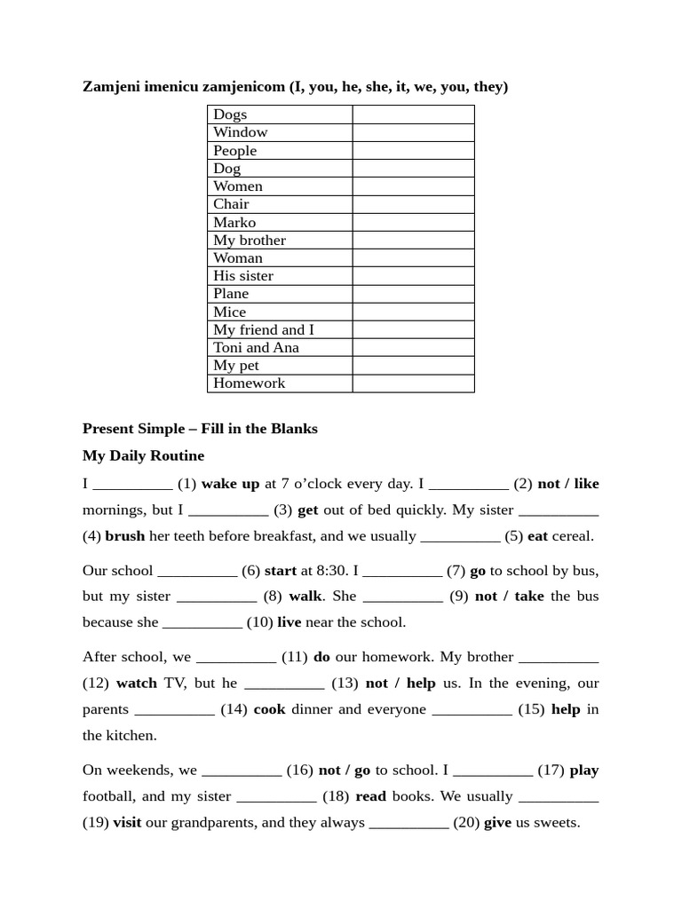 Present Simple Exercises A1-A2 Level | PDF | Chess Openings | Chess