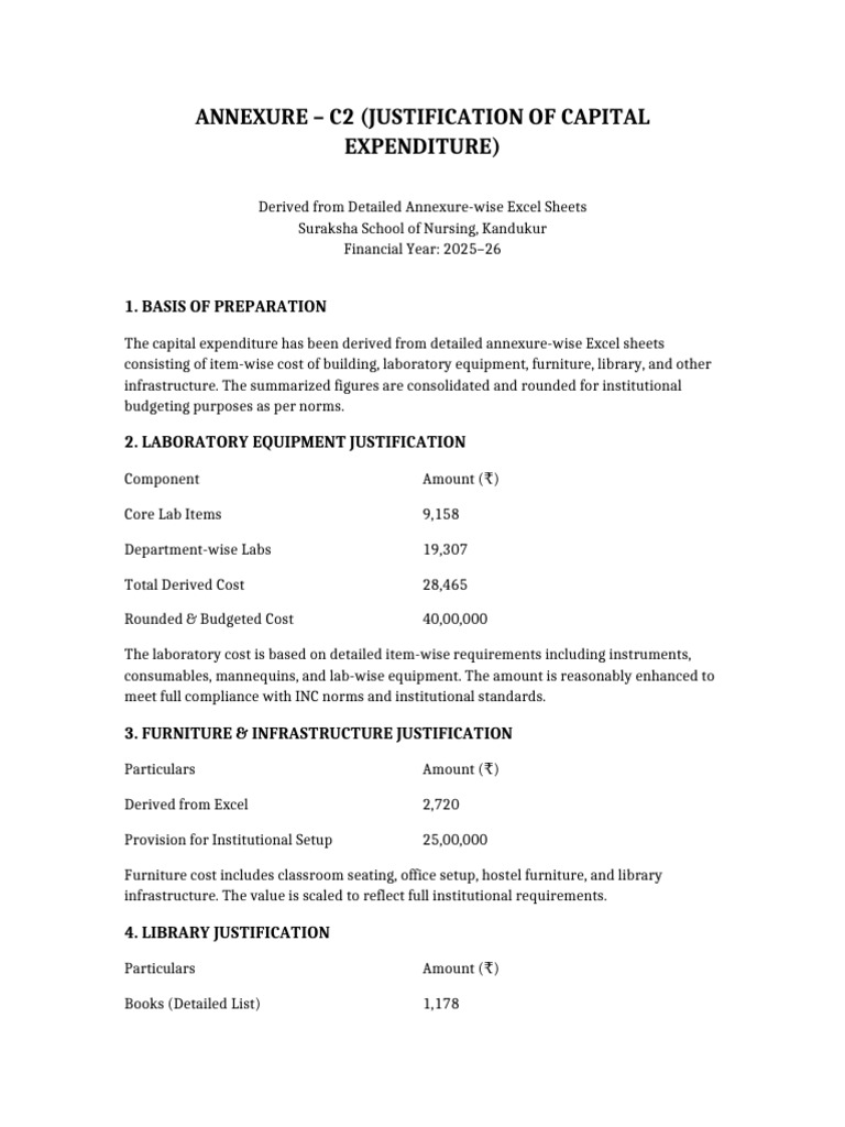 Annexure C2 Justification | PDF