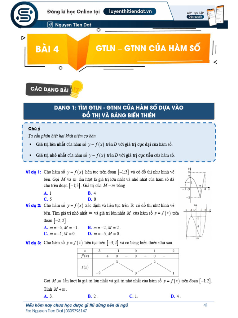 4. Gtln - Gtnn Của Hàm Số | PDF