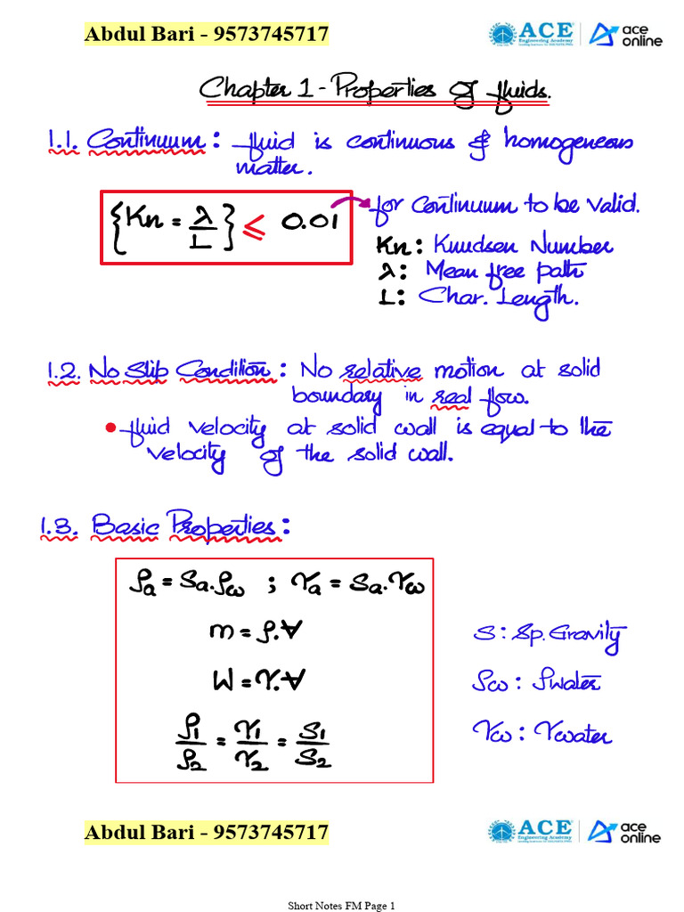 Short Notes FM | PDF