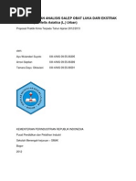 Download Pembuatan dan Analisis Salep Obat Luka Dari Ekstrak Pegagan Centella Asiatica L Urban by Arrovi Septian SN101625423 doc pdf