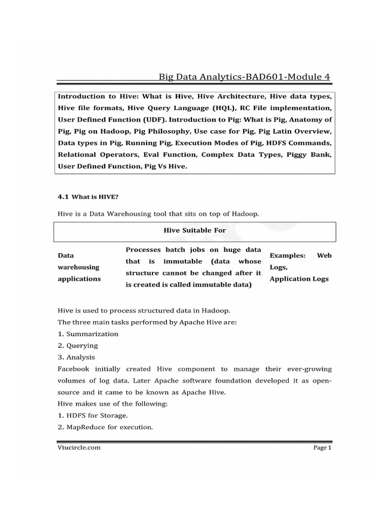 BDA Notes - Module4 | PDF