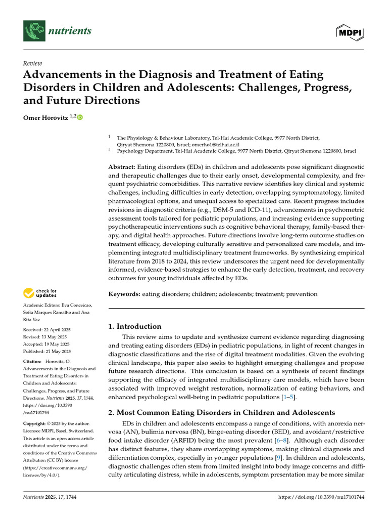 5 - Advancements in The Diagnosis and Treatment of Eating Disorders in ...