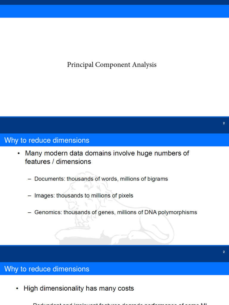 Lec0 (PCA) | PDF | Principal Component Analysis | Eigenvalues And ...
