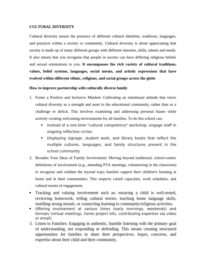 Cultural Diversity | PDF