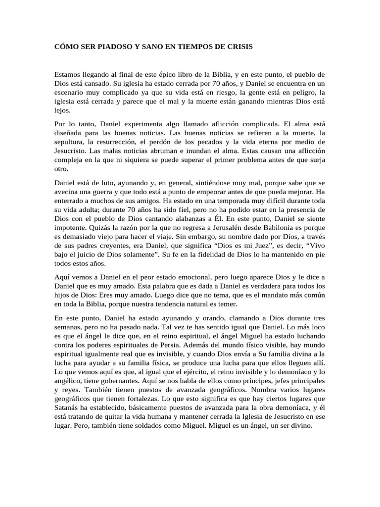 Cómo Ser Piadoso y Sano en Tiempos de Crisis | PDF | Templo en ...