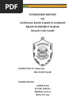 Internship Report ON National Bank Takht-E-Nasrati Branch District Karak Branch Code (1918)