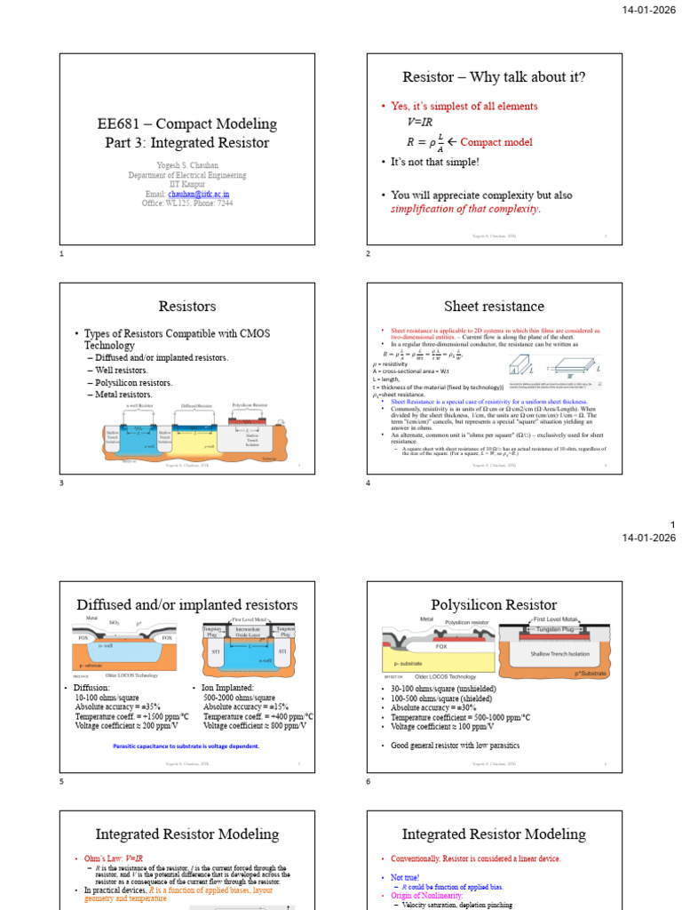 Ch4 Integrated Resistor | PDF | Electrical Resistance And Conductance ...