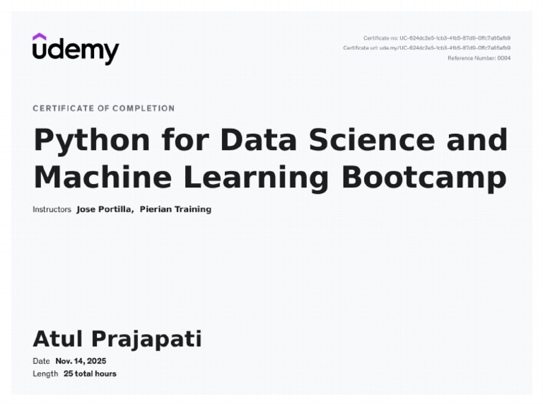 Udemy Certificate | PDF