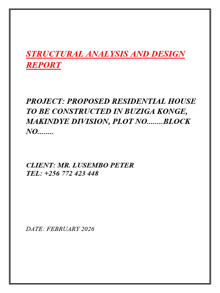 Peter Structural Design Report | PDF | Reinforced Concrete | Concrete