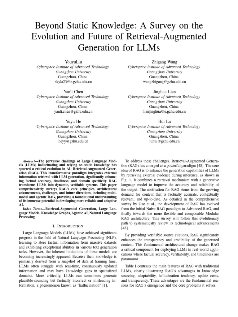 Beyond Static Knowledge A Survey On The Evolution and Future of ...