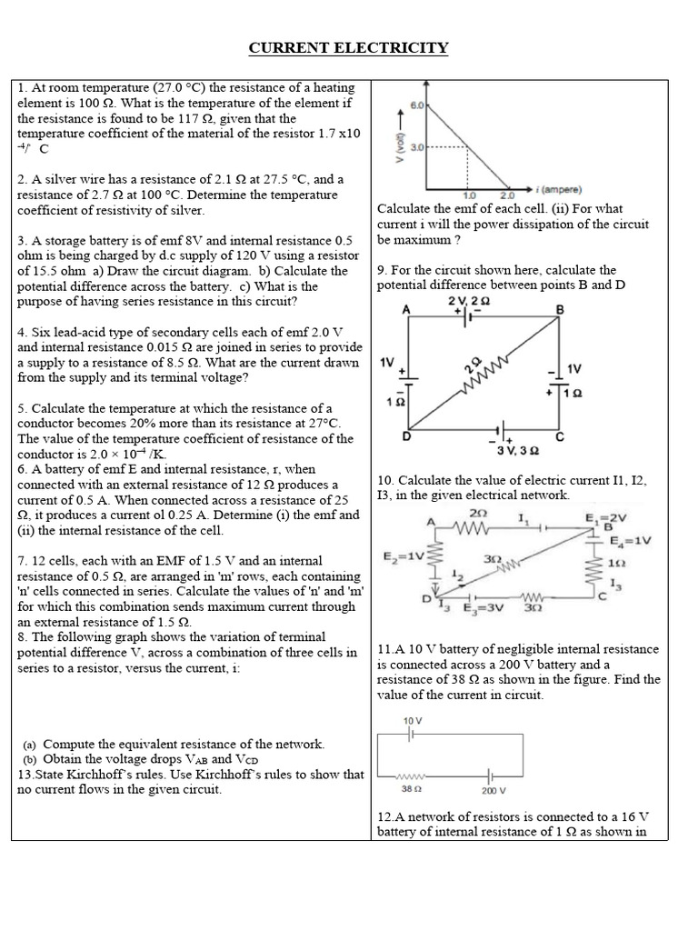 Current Electricity | PDF | Electrical Resistance And Conductance | Voltage