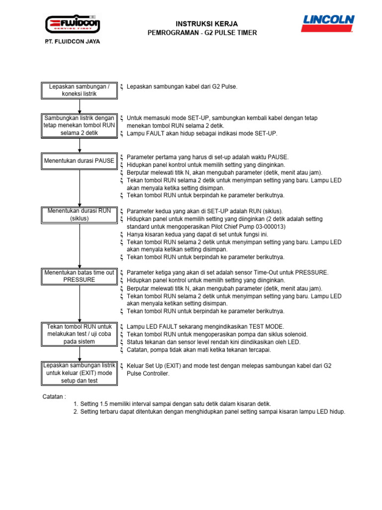 G2 Timer Instruksi Kerja | PDF