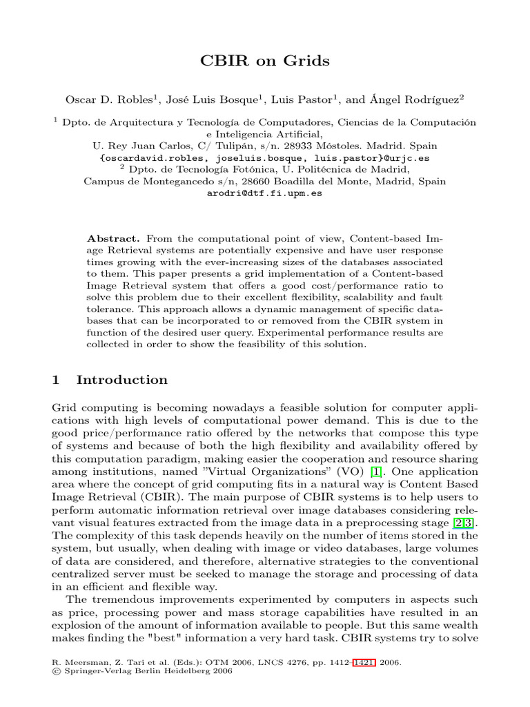 CBIR On Grids | PDF | Grid Computing | Databases