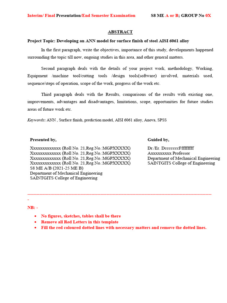 Abstract Template - Project | PDF