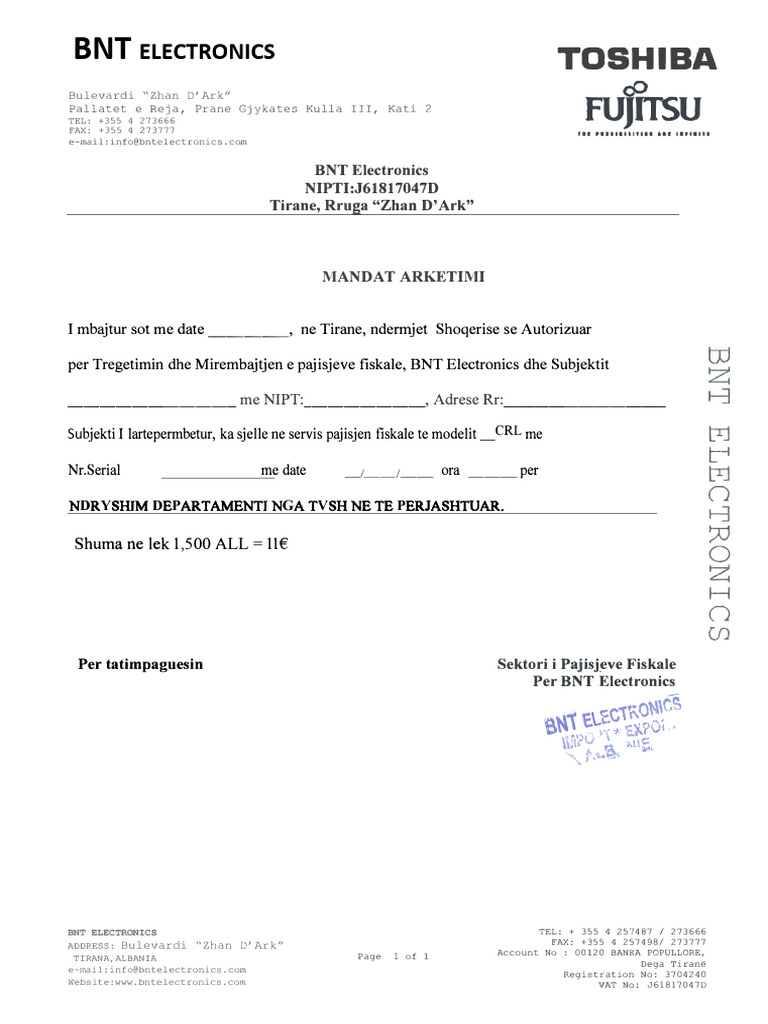 Mandat BNT | PDF