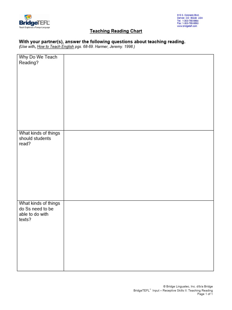12 Teaching Reading Chart | PDF