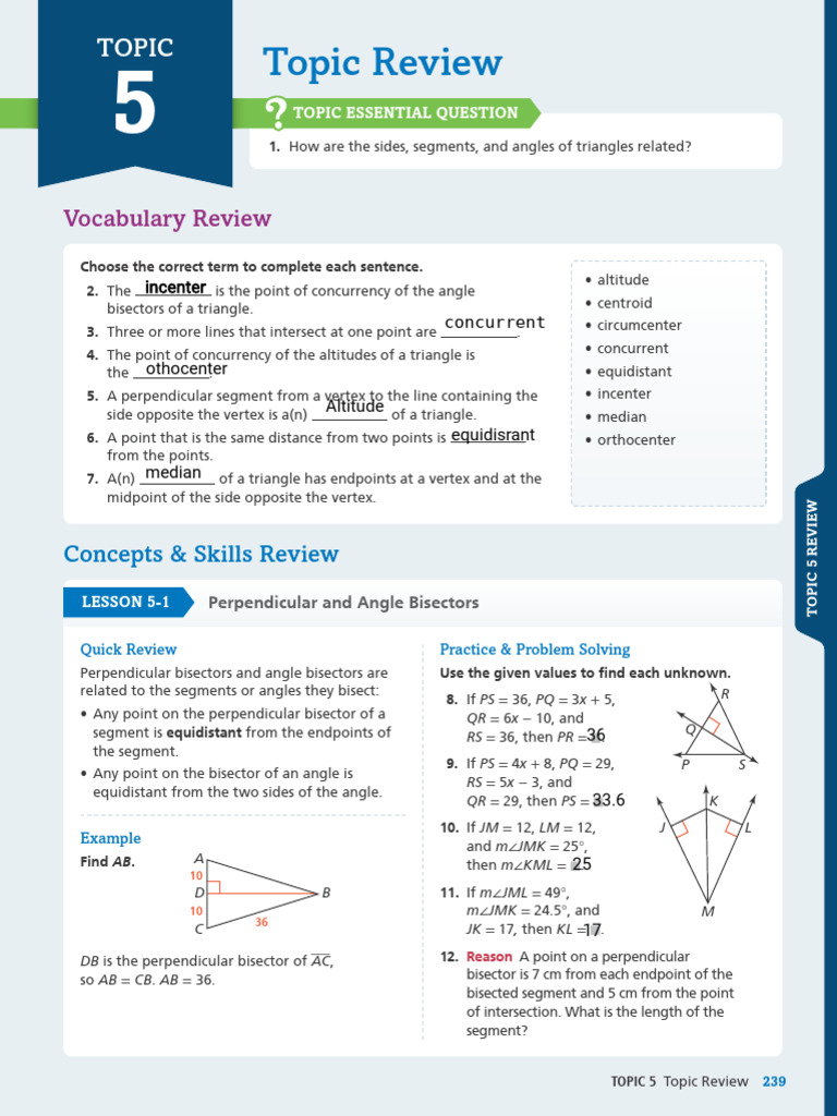 Kami Export - Topic 5 Review | PDF | Euclidean Geometry | Elementary ...