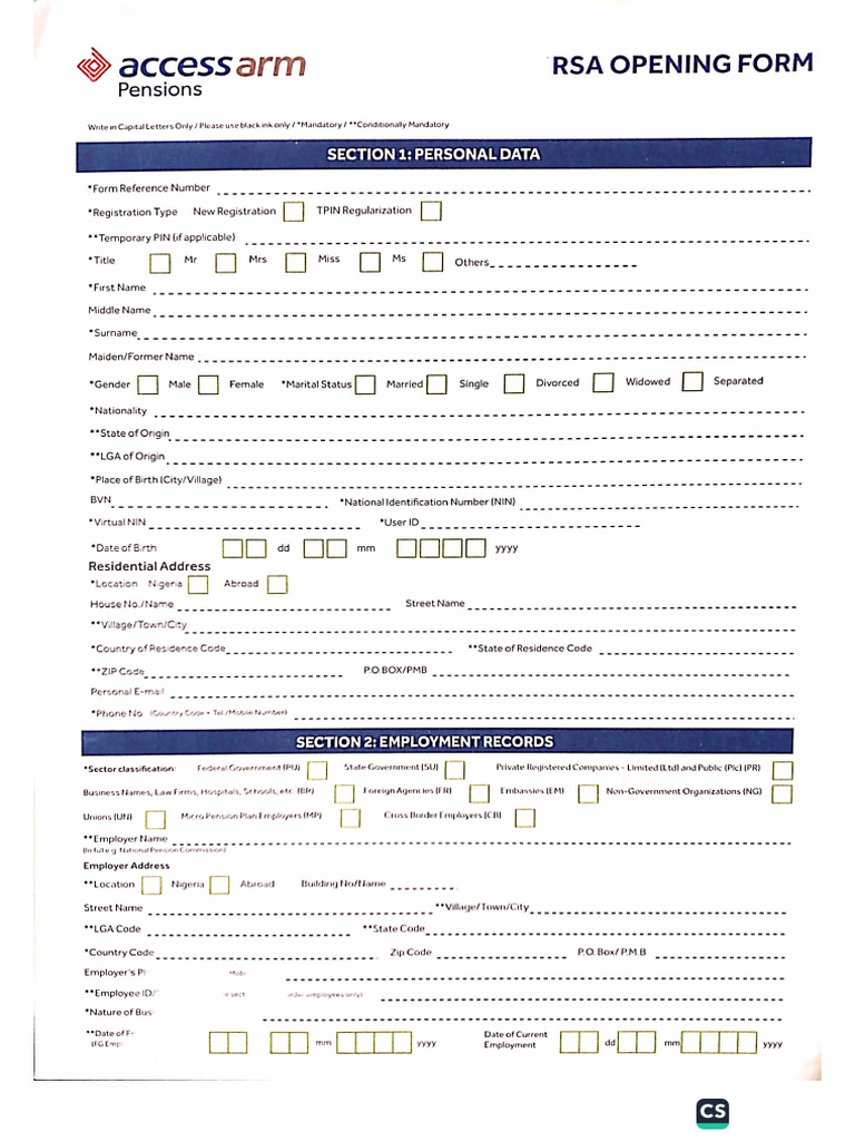 Rsa Form 2 | PDF