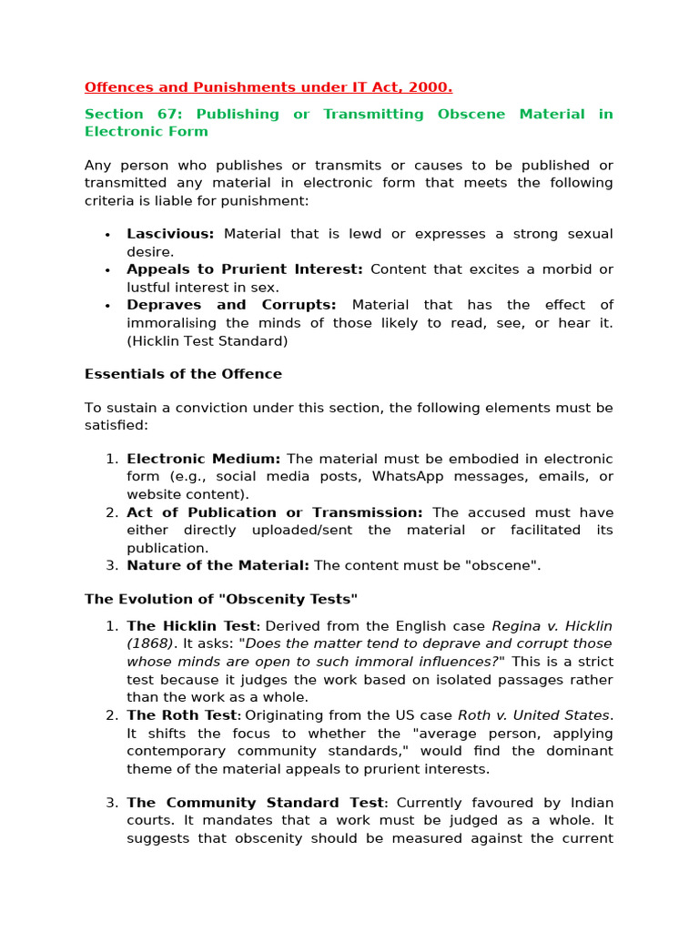 Section 67 | PDF | Obscenity | Justice