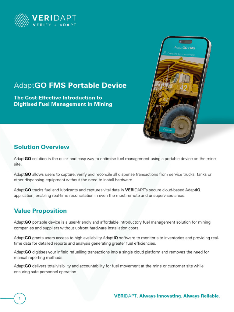 AdaptGO FMS Portable Device Sales Sheet | PDF