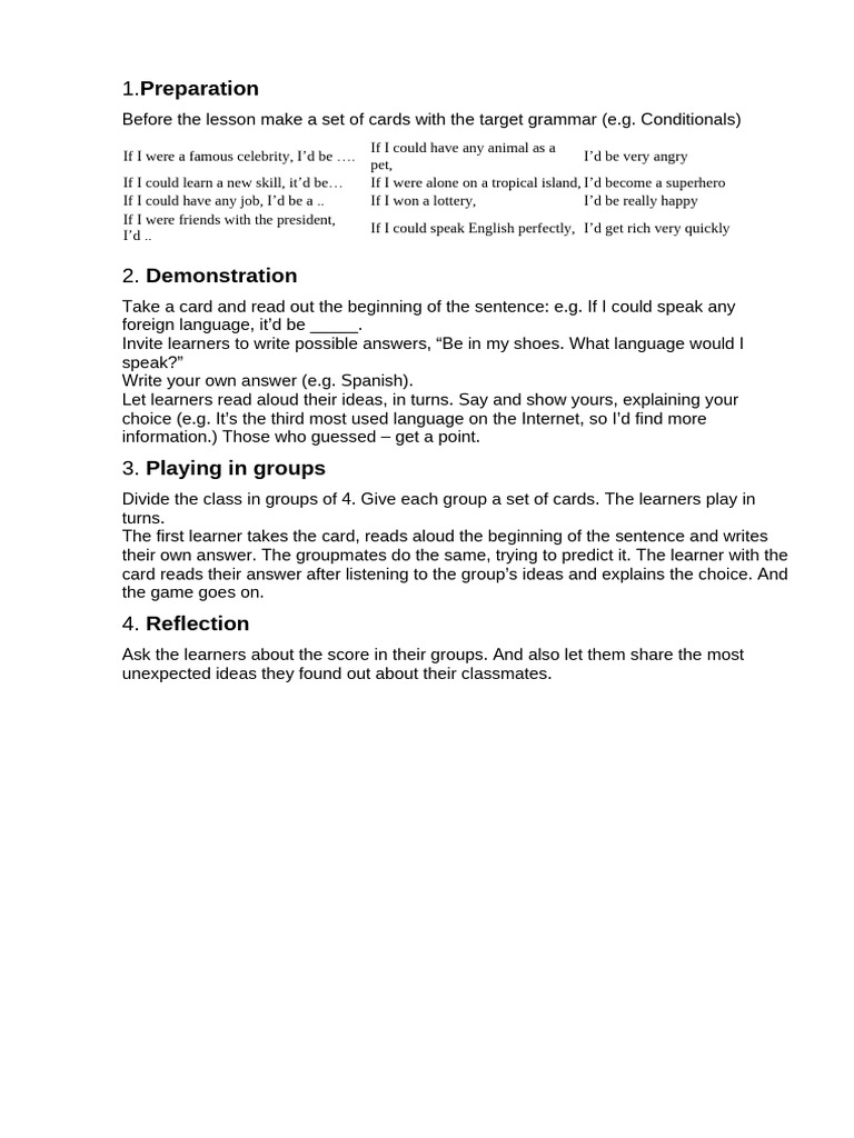 Lesson Plan Conditionals | PDF