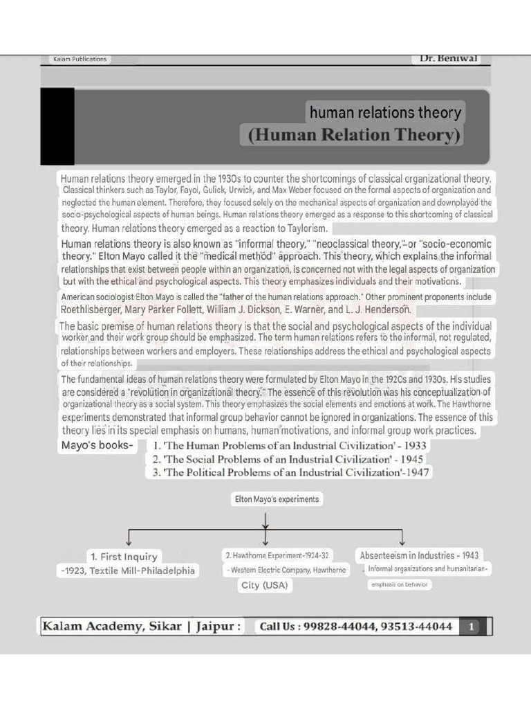 PA Human Relation Approach | PDF