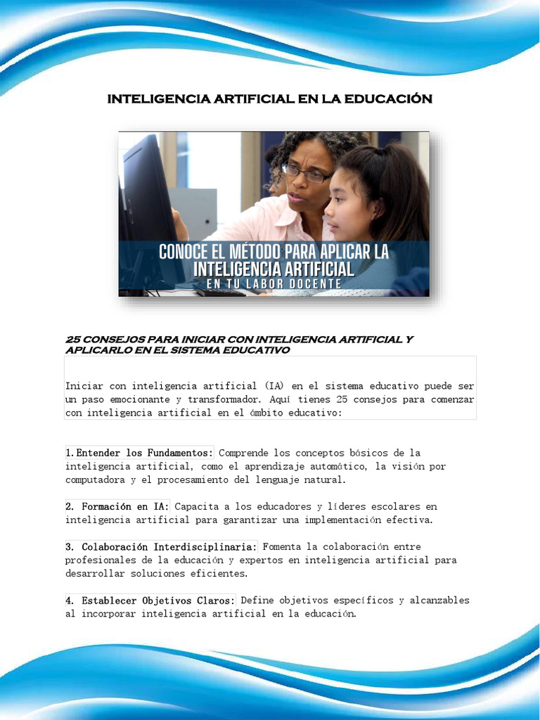 25 Consejos de La Inteligencia Artificial en La Docencia | PDF ...