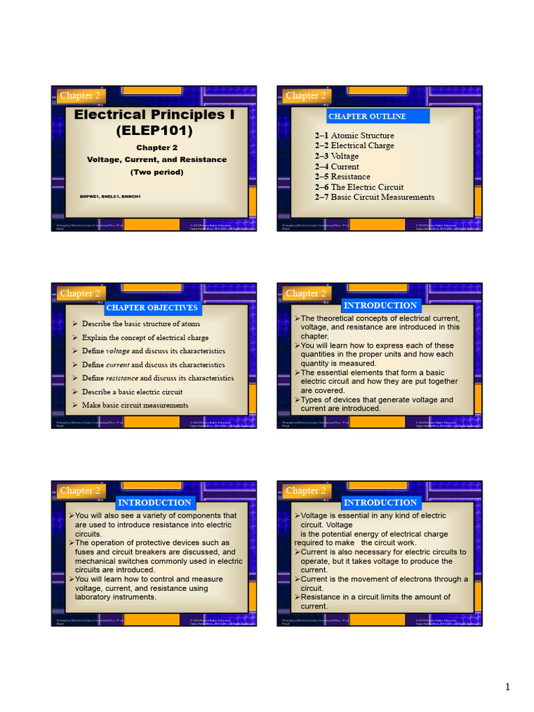 Chapter 2 Voltage Current and Resistance | PDF | Voltage | Electrical ...