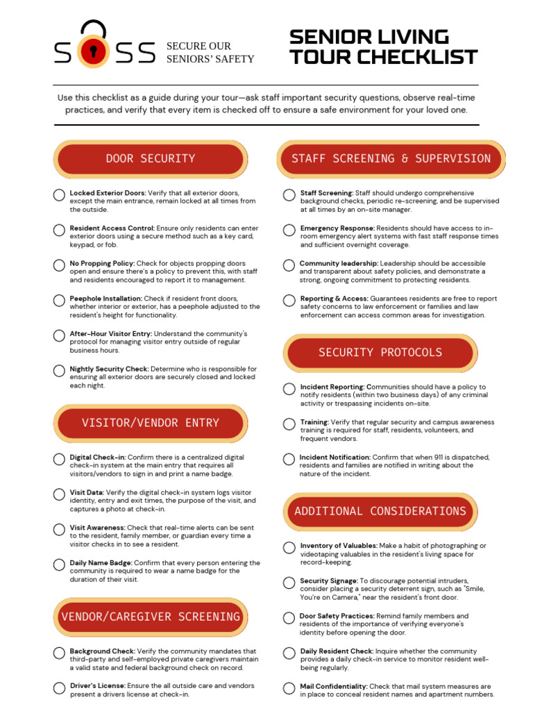 Community Security Checklist | PDF | Door | Background Check