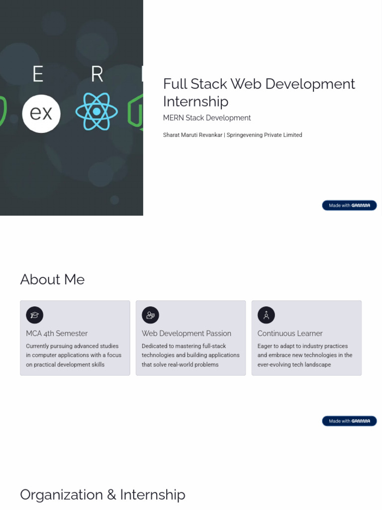 Full Stack Web Development Internship | PDF | Web Development | Version ...
