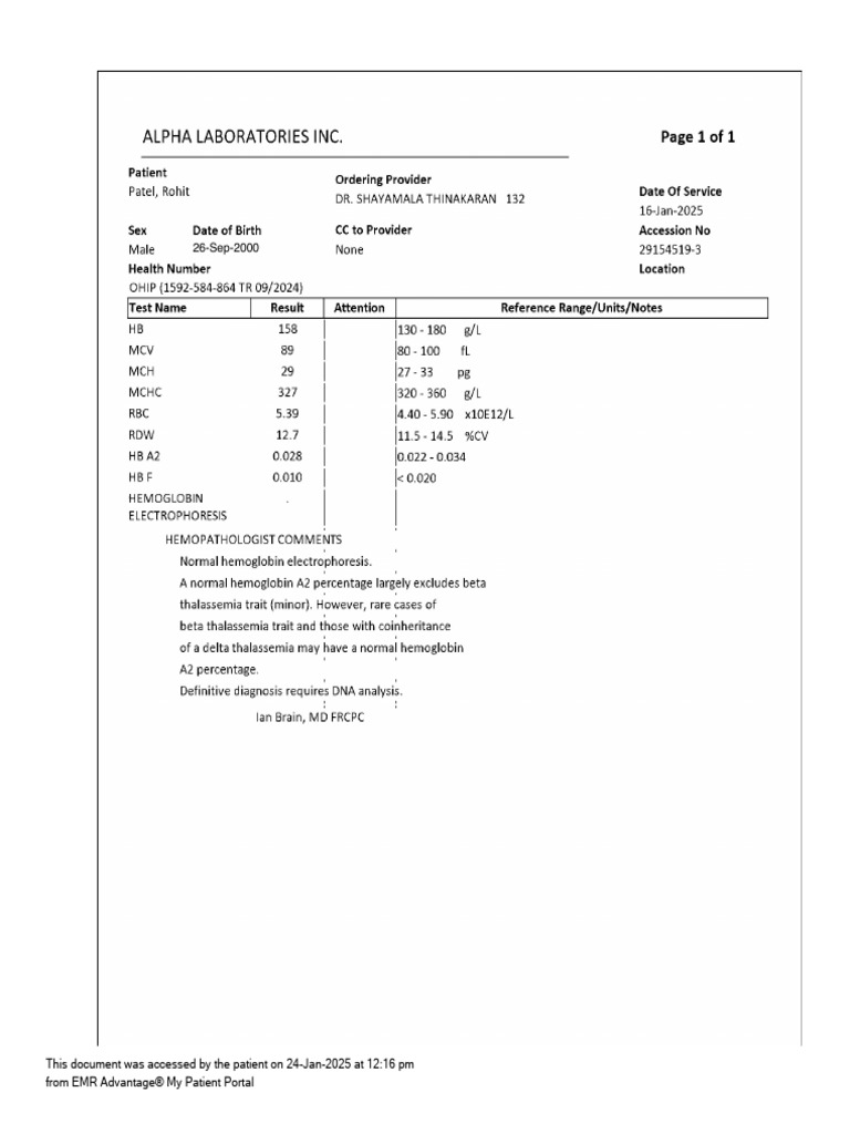 PatientPortalLabResult 3-1 | PDF