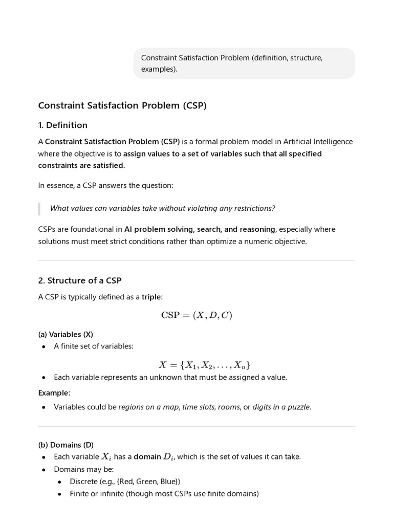CSP Definition and Structure 1111 | PDF | Mathematical Optimization ...