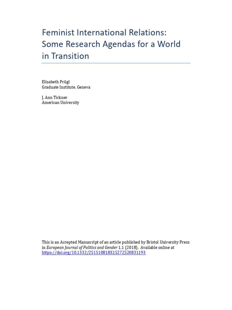 Feminist International Relations AAM | PDF | Gender Studies | Feminism