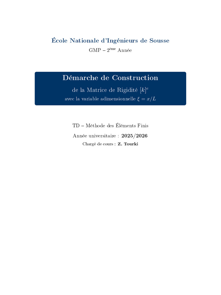 Matrice Ksi | PDF | Méthode des éléments finis | Mathématiques appliqués
