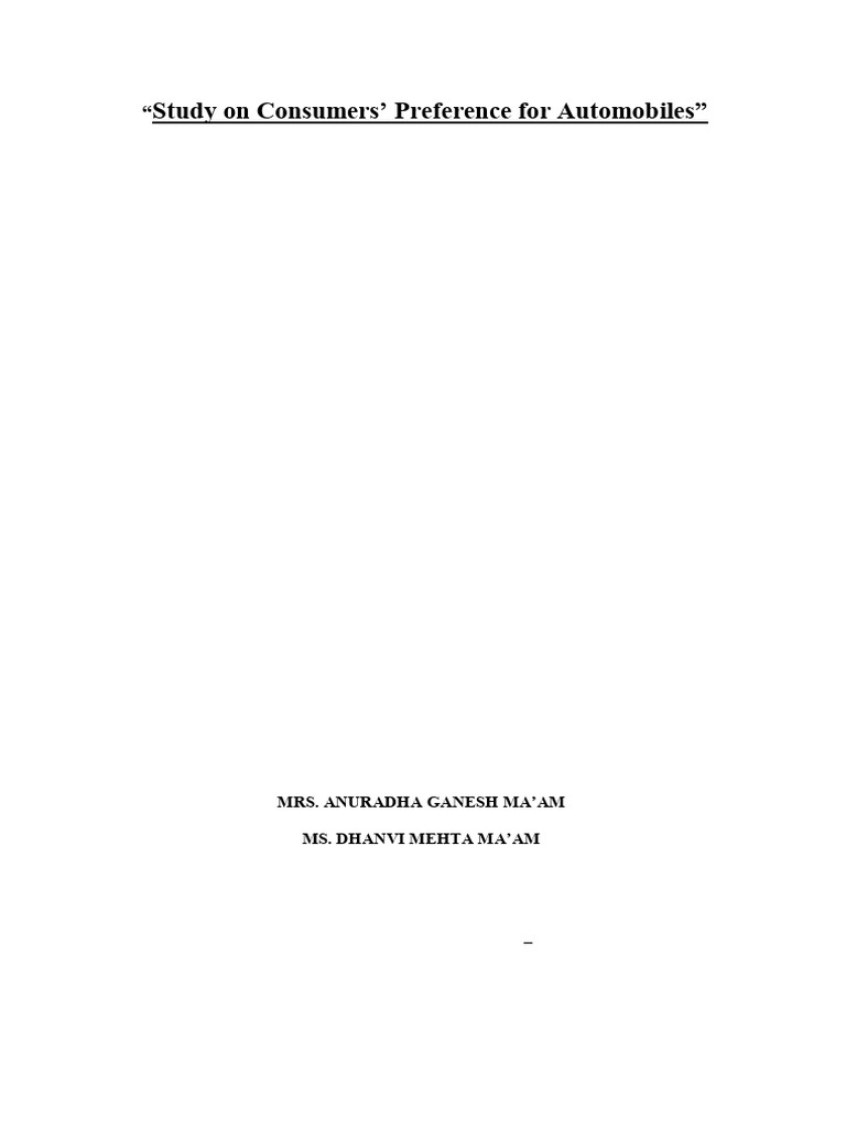 FP Final Report Sort of Complete | PDF | Consumer Behaviour | Electric ...