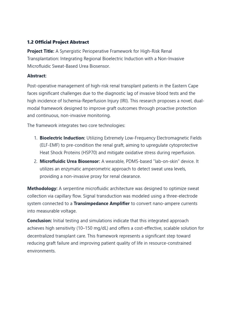 Abstract and Literature Review | PDF | Biosensor | Kidney