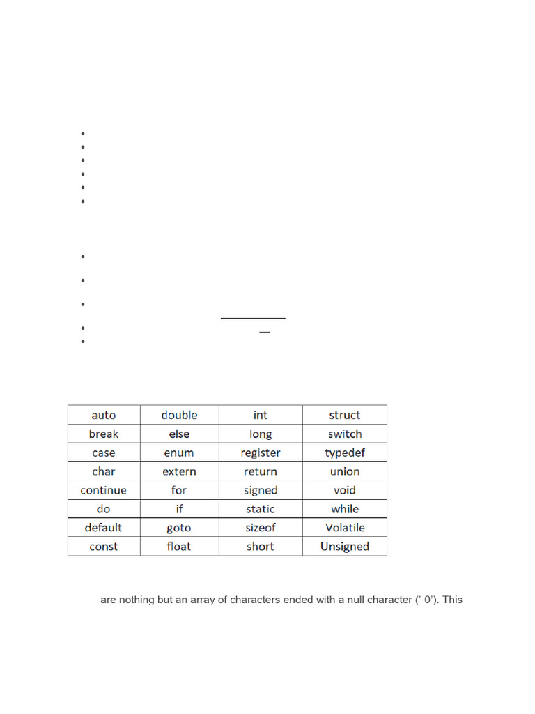 Classification and Types of Tokens in C | PDF | Control Flow | Pointer ...