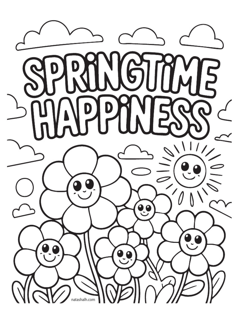 Cute Spring Quote Coloring Pages | PDF