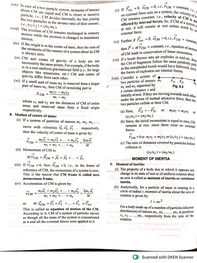 Center of Mass - NOTES | PDF