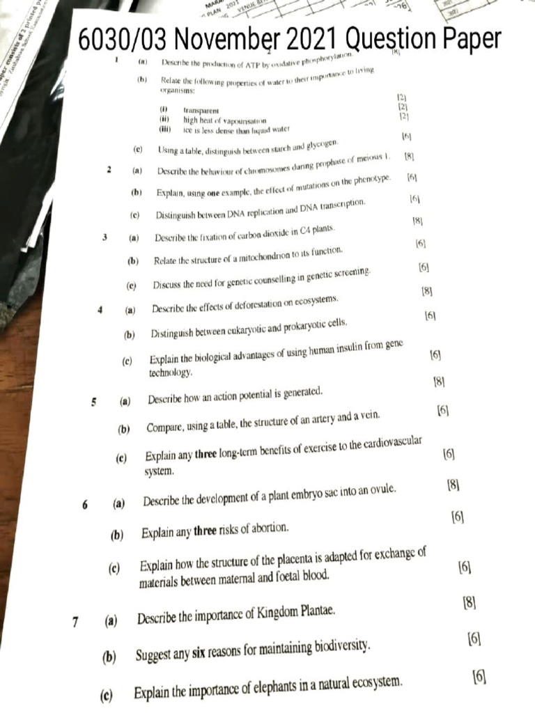 Bio Nov 2021 P3 | PDF