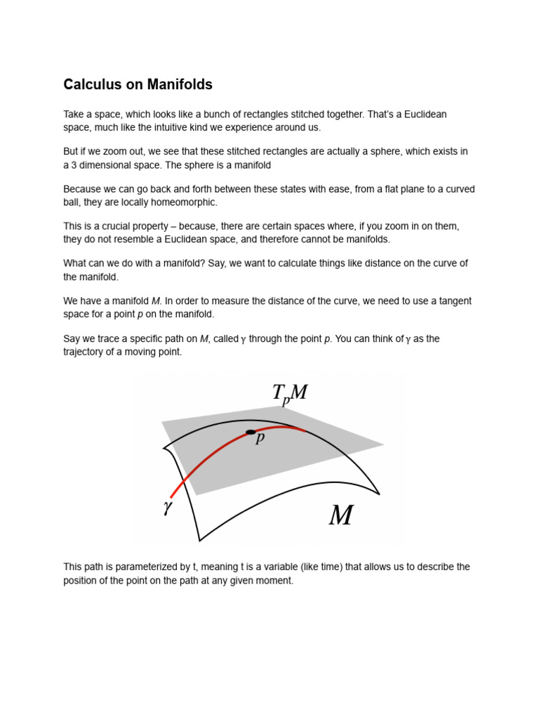 Calculus On Manifolds | PDF | Manifold | Euclidean Vector