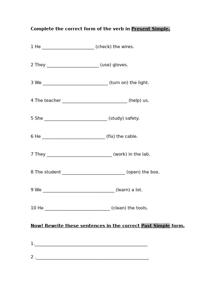 Present and Past Simple Belen | PDF