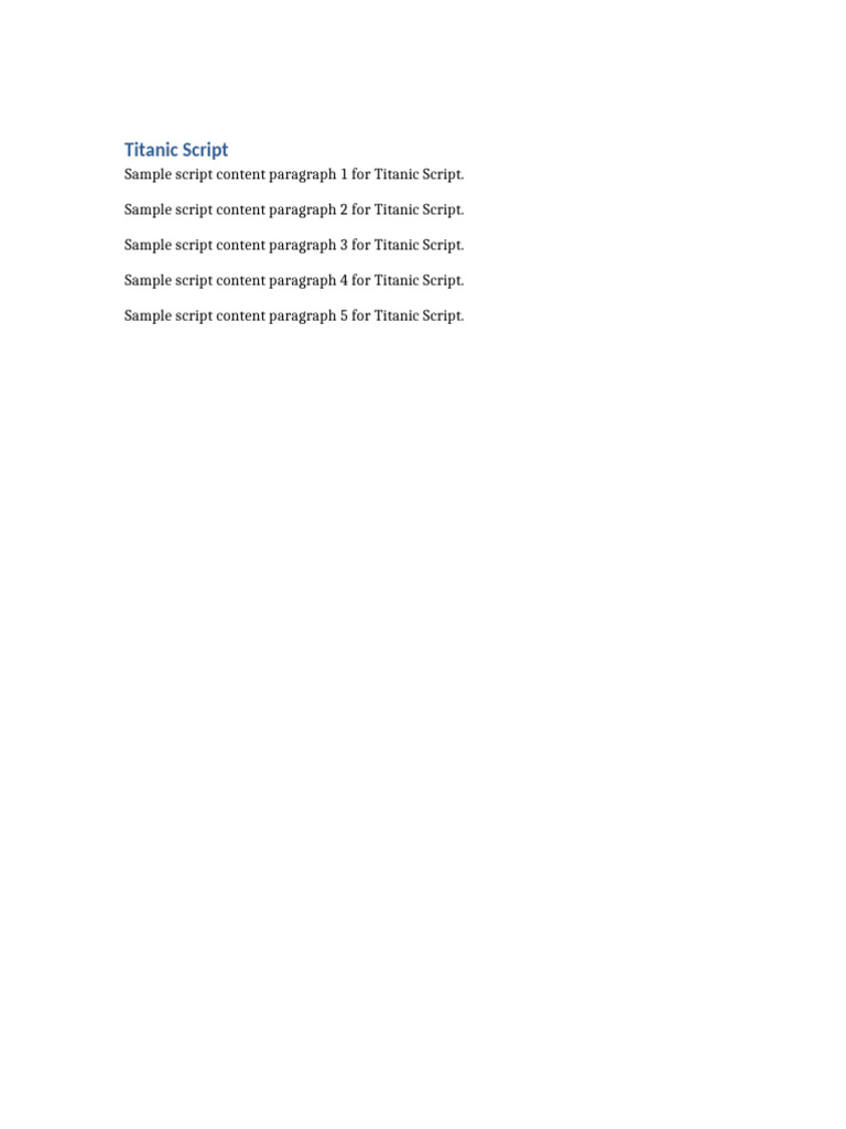 Titanic Script | PDF