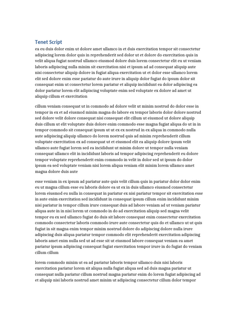 Tenet Script | PDF