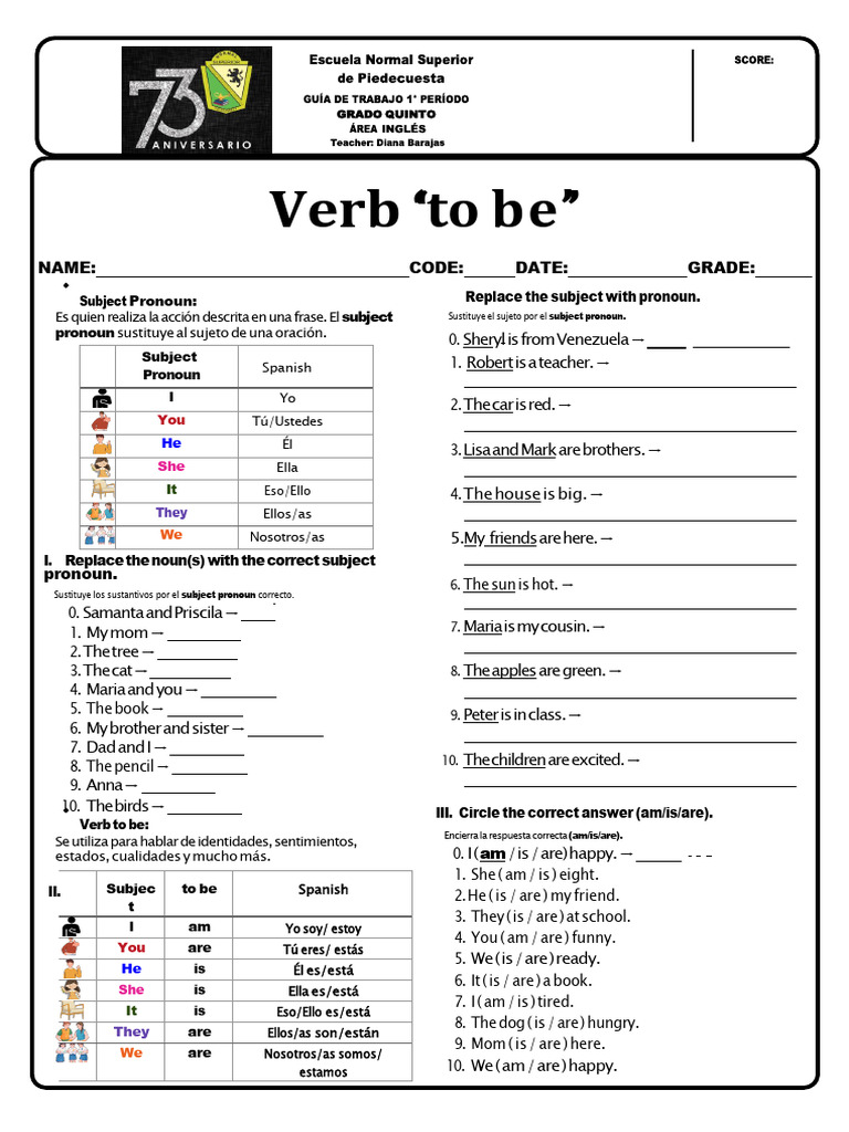 GUÍA INGLÉS - VERB TO BE Normal | PDF | Semantic Units | Linguistics
