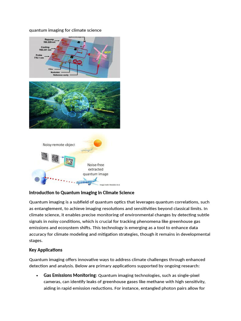 Quantum Imaging For Climate Science | PDF | Quantum Computing | Remote ...