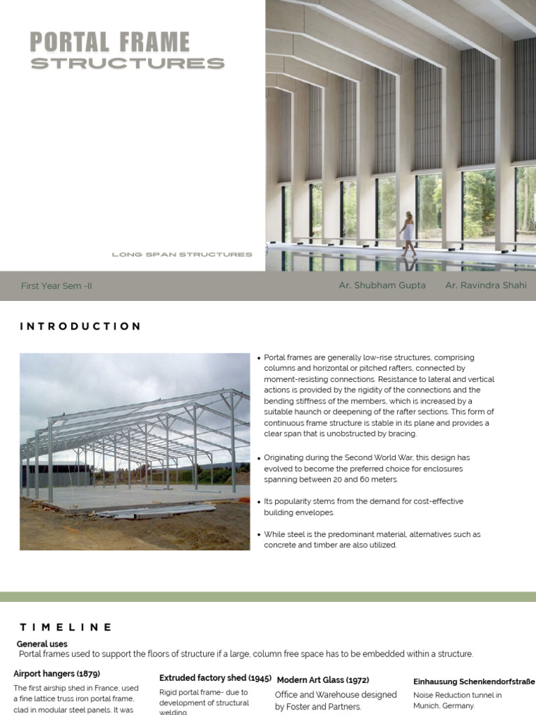 Portal Frame Structures | PDF | Framing (Construction) | Building ...