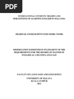 Download Dissertation-International Students Beliefs and Perceptions of Learning English in Malaysia by ayeshah7 SN101639000 doc pdf